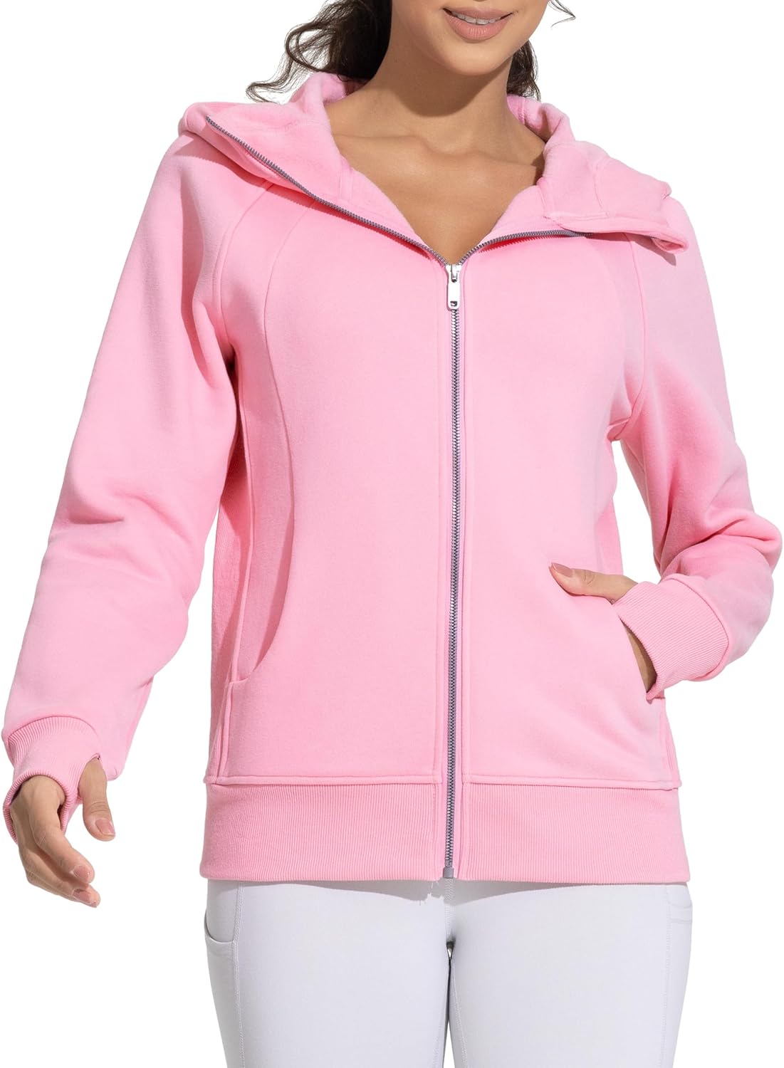 Women's Zip Up Hoodies Fleece Workout Jackets with Pockets