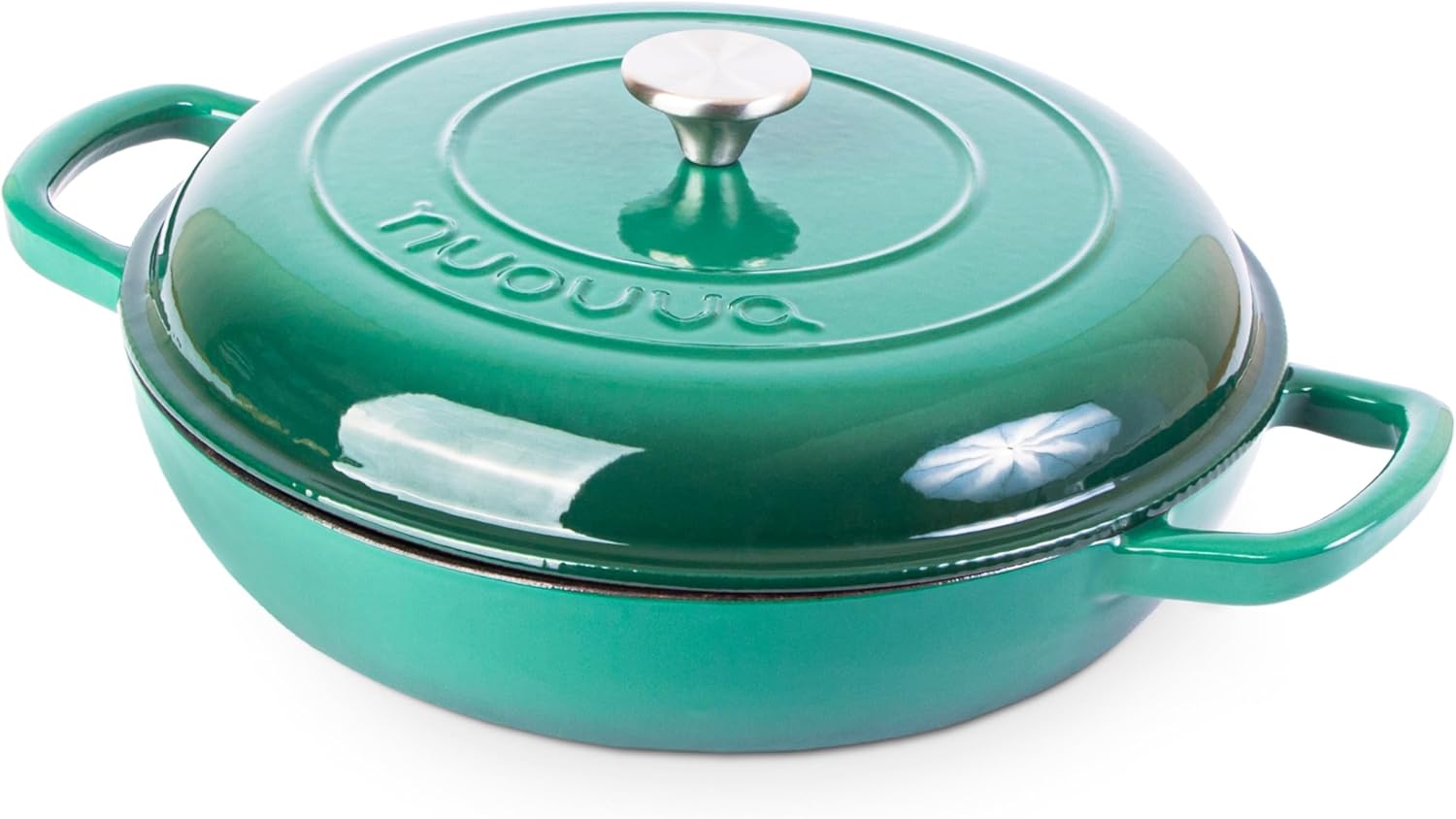 Shallow Cast Iron Casserole with Lid for Perfect Cooking