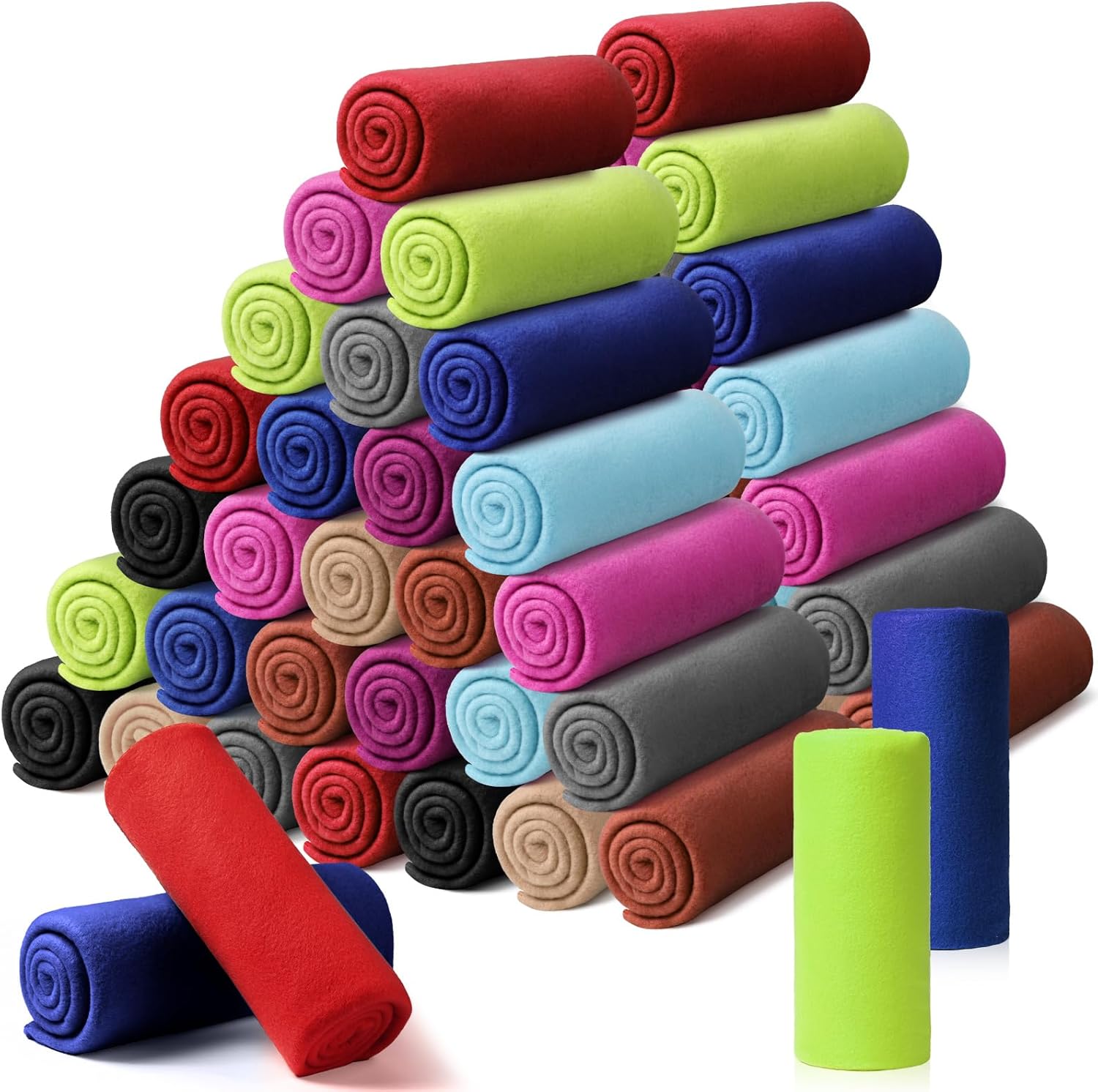 Kinlop Fleece Blanket Bulk 60 Packs Cozy Soft Warm Throws
