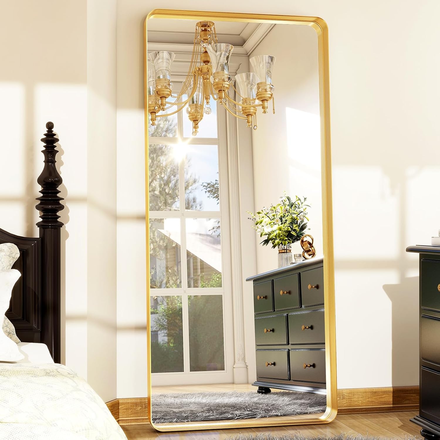 71x30 Full-Length Gold Deep Framed Mirror for Stylish Decor