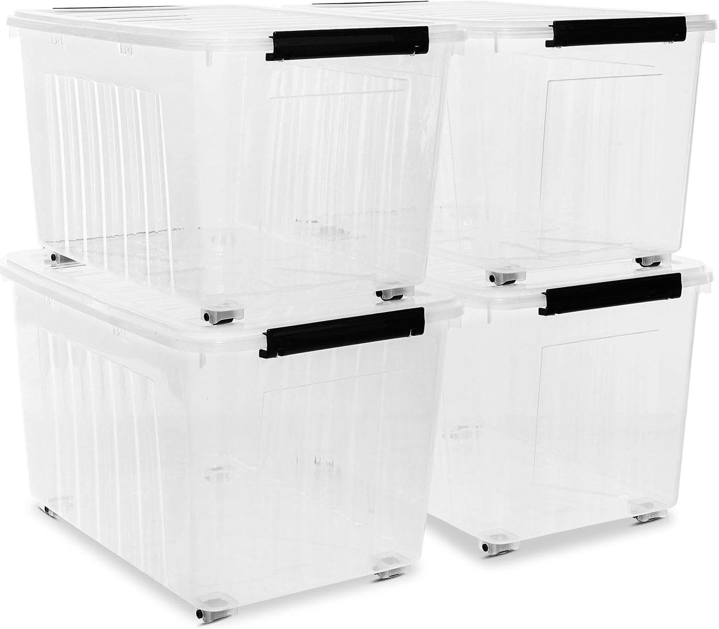 Citylife 82 QT Clear Plastic Storage Bins for Home Organization