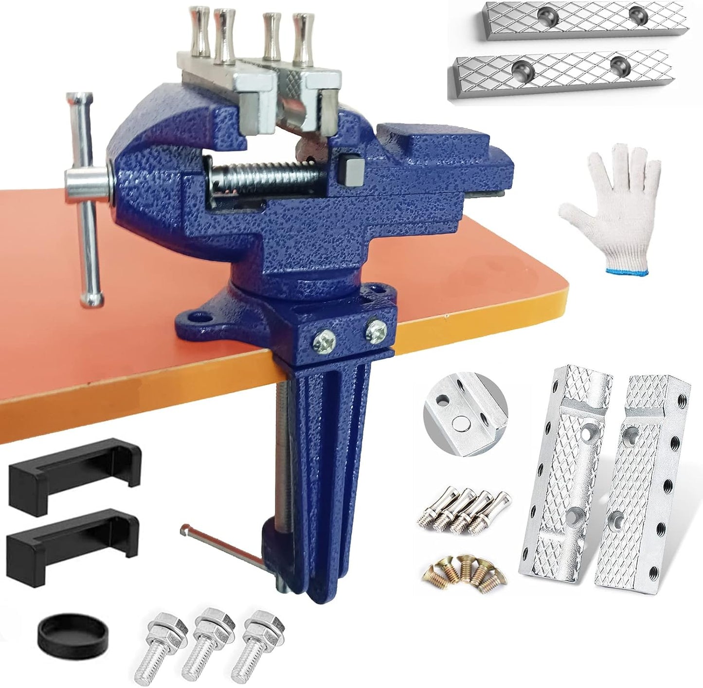 MYTEC Bench Vise with Quick Adjustment and 360 Rotation