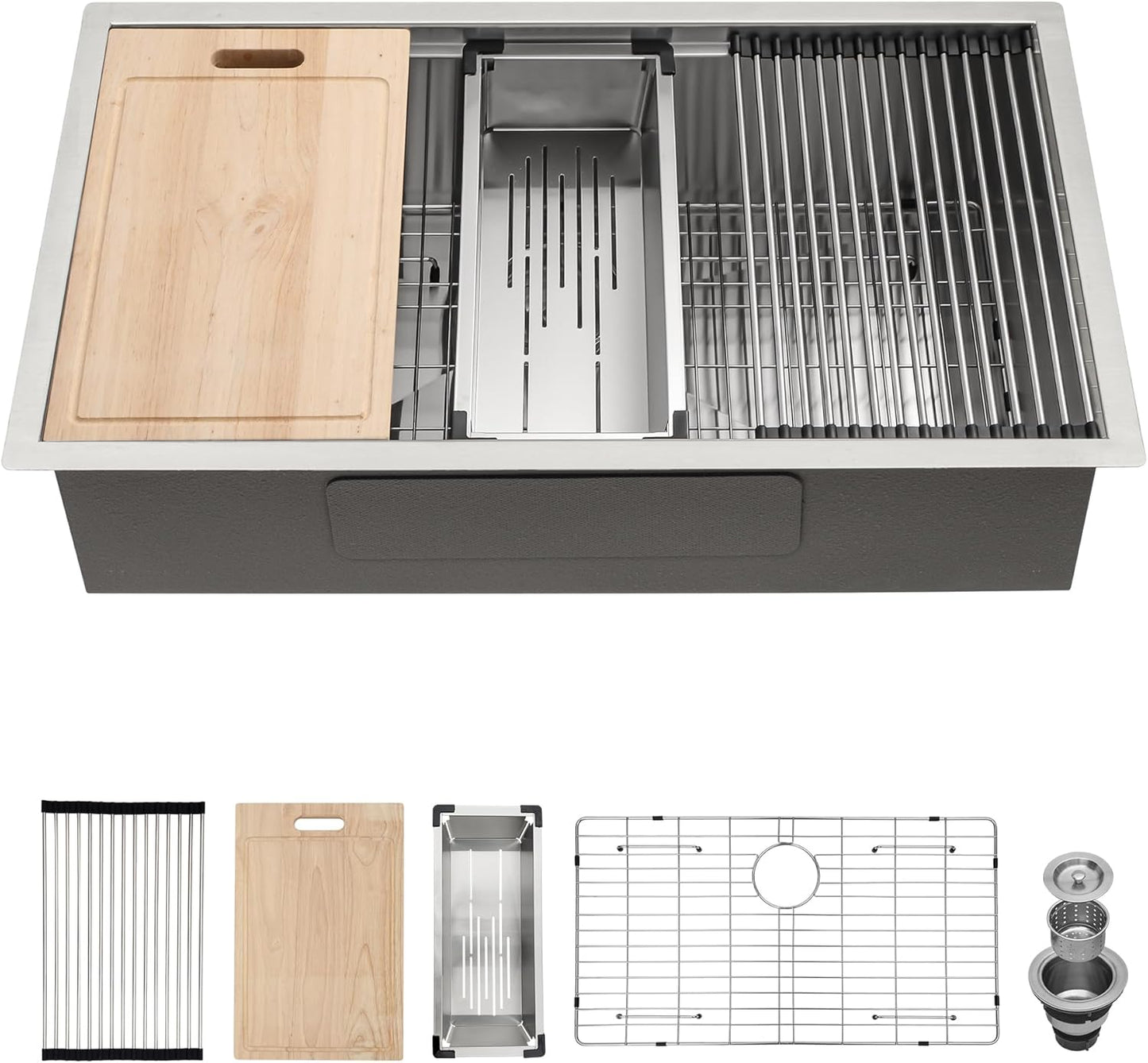 32 Inch Undermount Sink Stainless Steel Workstation Kitchen Sink