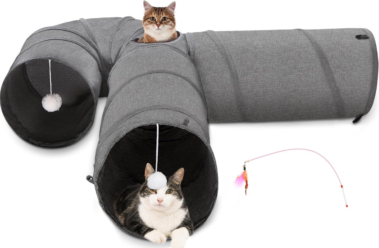 Ownpets Cat Tunnel for Big Cats and Small Pets with Toys