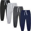 Toddler and Kids Boys Sweatpants Joggers 4 Pack - Soft Cotton Comfort