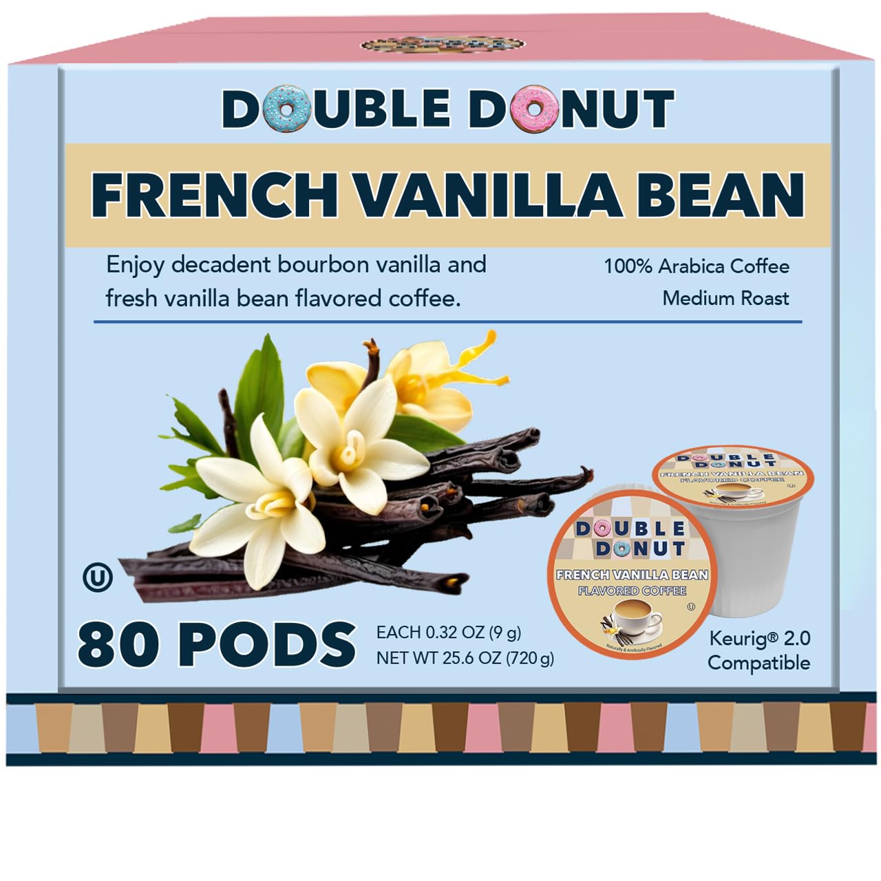 80 French Vanilla Coffee Pods for Keurig