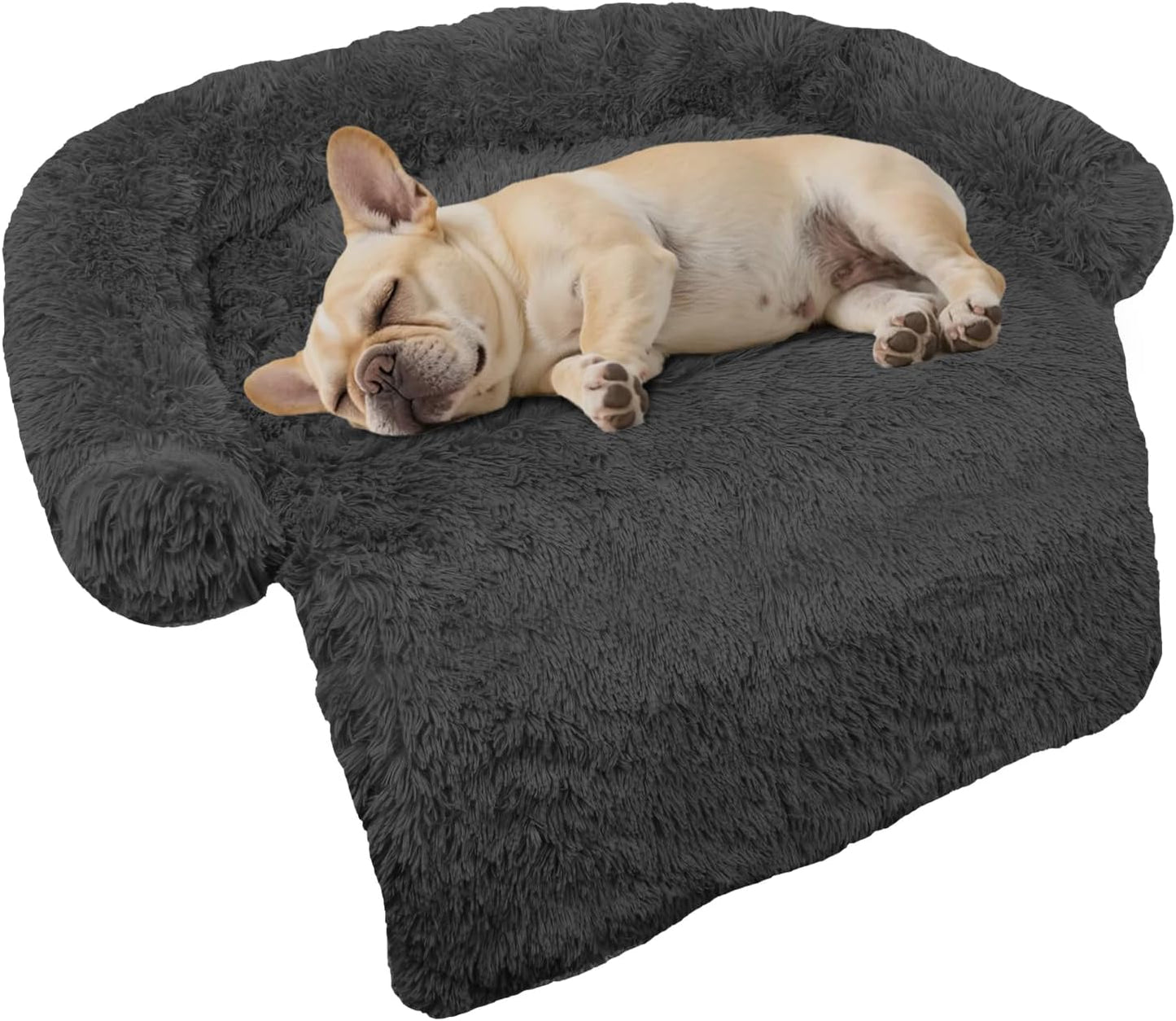 Calming Dog Bed Fluffy Plush Mat for All Dog Sizes and Cats