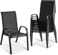 MAMIZO Patio Dining Chairs Set of 4 - Stackable All-Weather Teslin