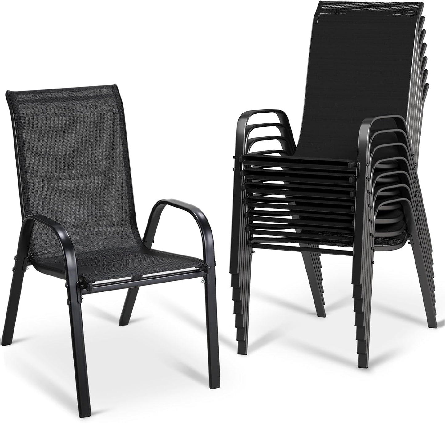 MAMIZO Stackable Outdoor Dining Chairs for All Weather Use