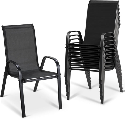 MAMIZO Stackable Outdoor Dining Chairs for All Weather Use