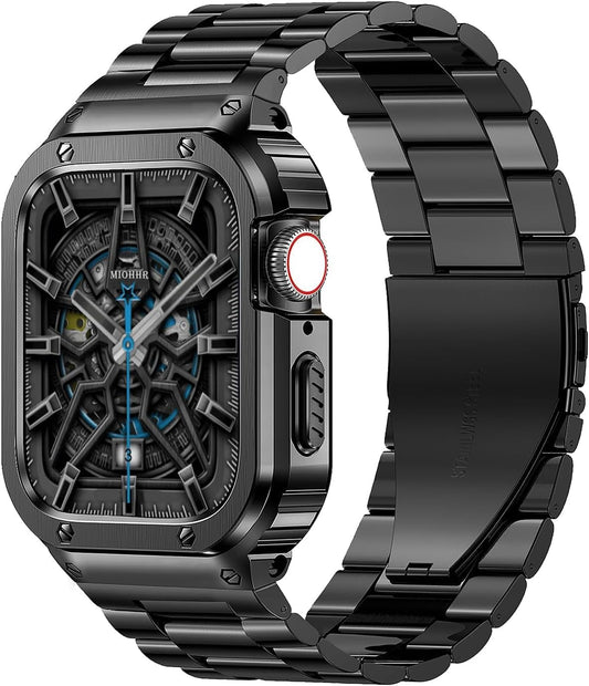 Stainless Steel Protective Band for Apple Watch Series 10, Black