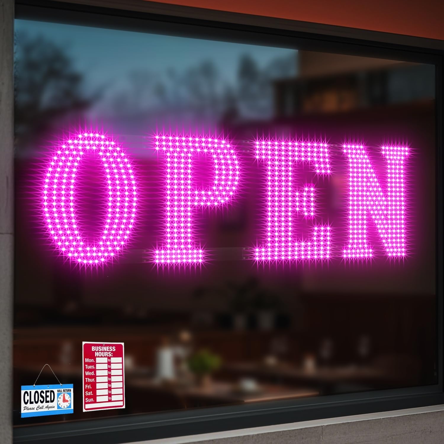 40inx14in Large LED Open Sign for Business - Super Bright Design
