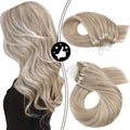 Moresoo Microbead Hair Extensions Ash Blonde Mix 22 in - Natural