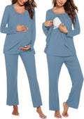 Maternity Nursing Pajama Set Long Sleeve Top & Pants - Soft, Nursing