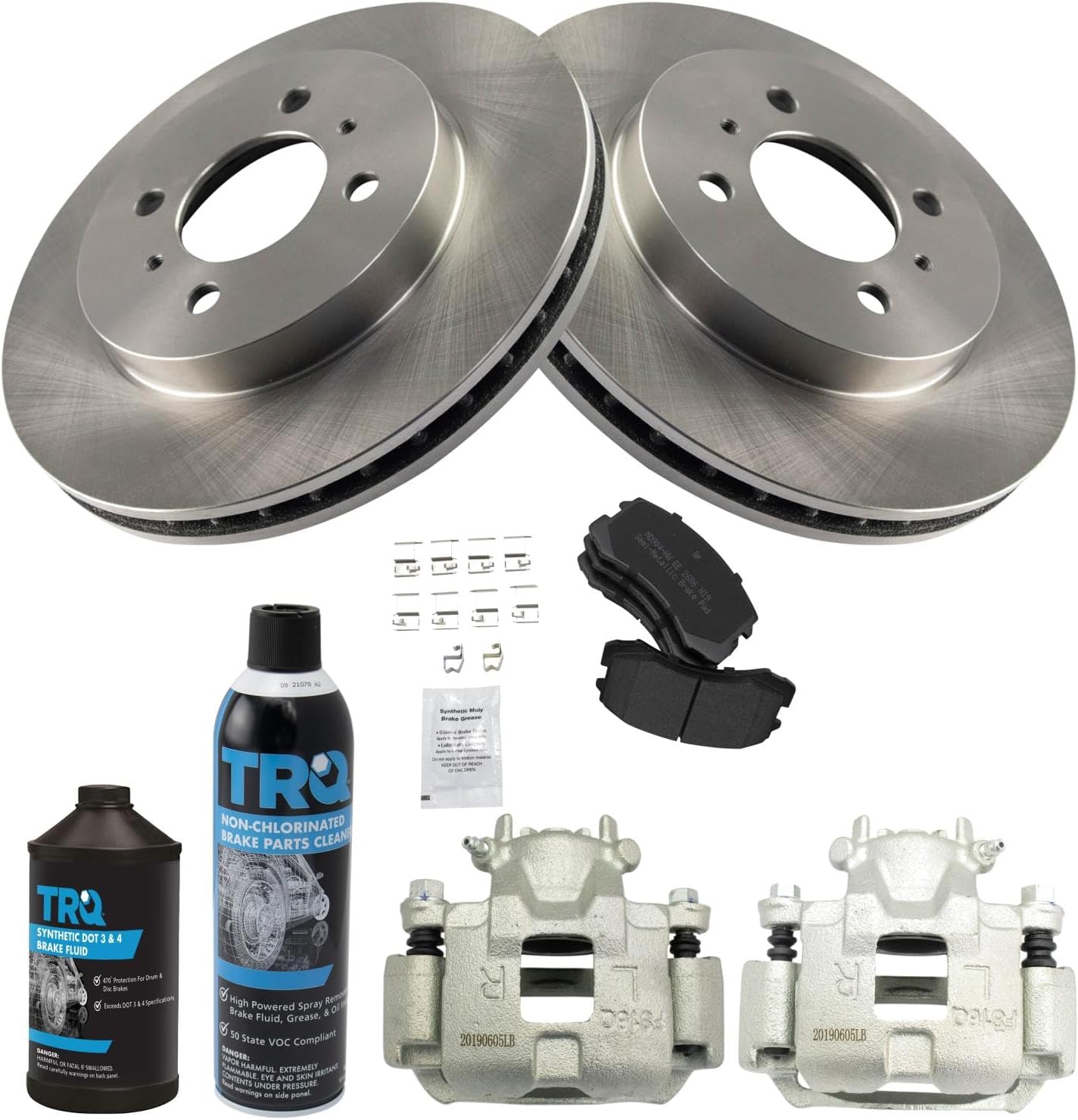 TRQ Front Brake Pad & Rotor Kit for 2002-2007 Mitsubishi Lancer