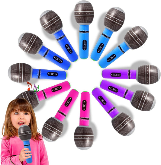 Rock Star Inflatable Microphones - 80s 90s Party Props