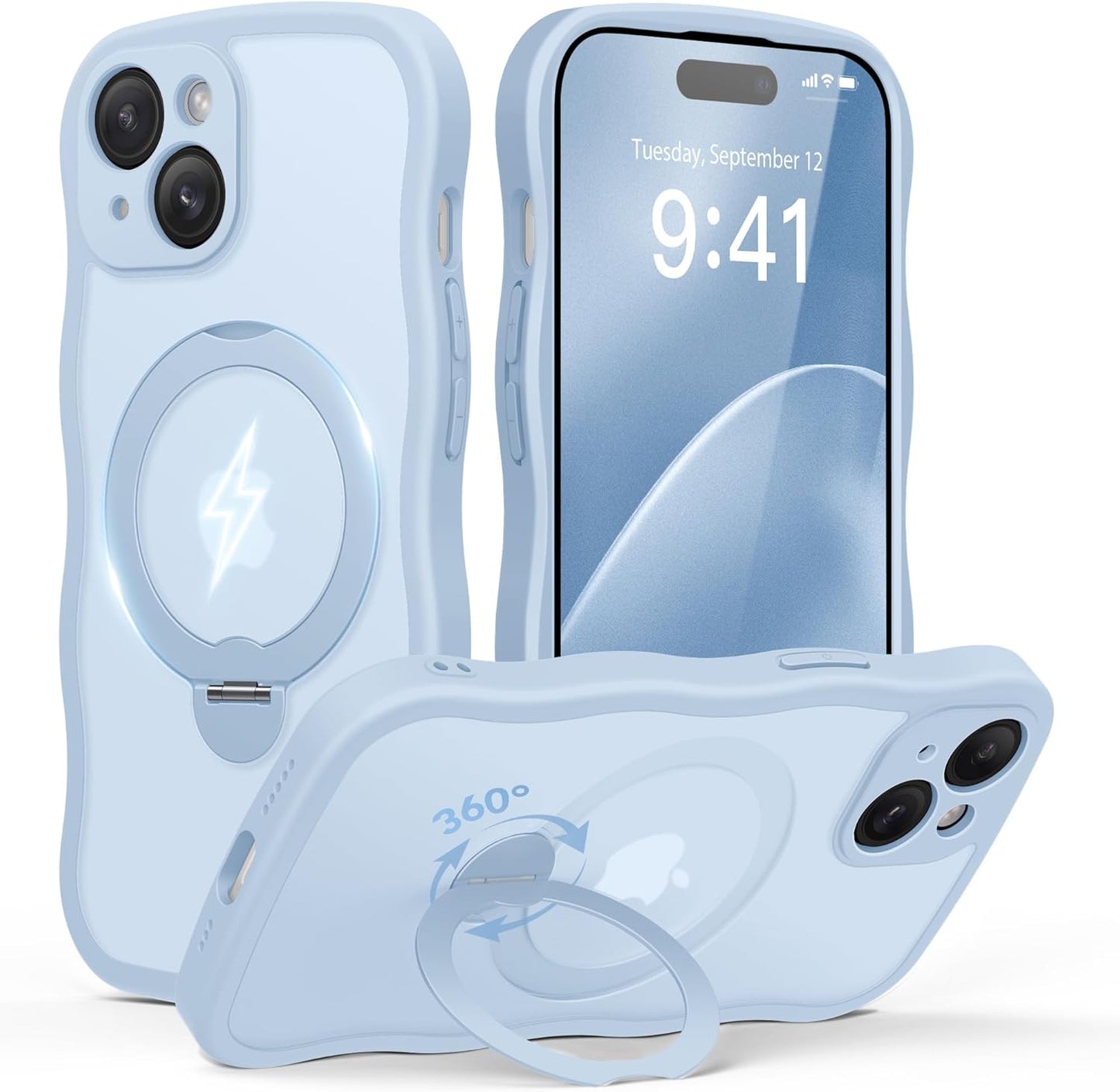 GolbinBox iPhone 15 Case with 360 Spin Magnetic Stand