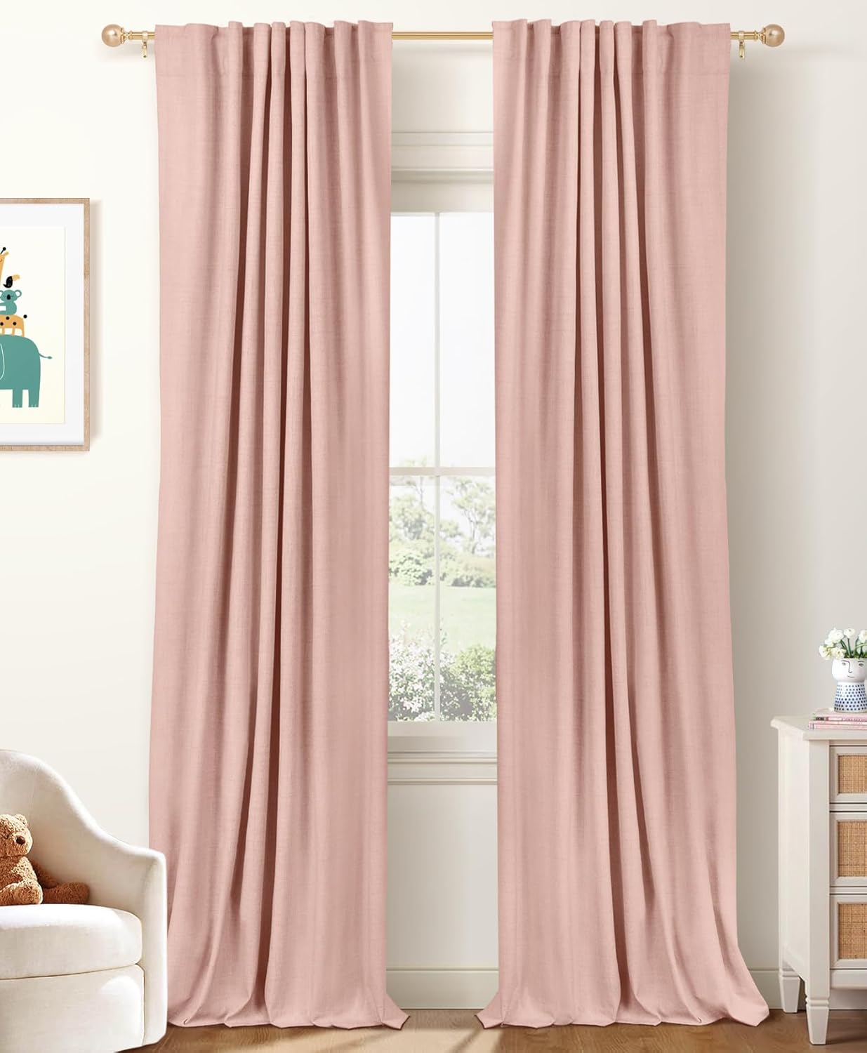 100% Blackout Curtains for Bedroom - Linen Thermal Insulated Drapes