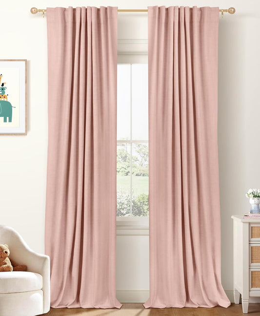 100% Blackout Curtains for Bedroom - Linen Thermal Insulated Drapes