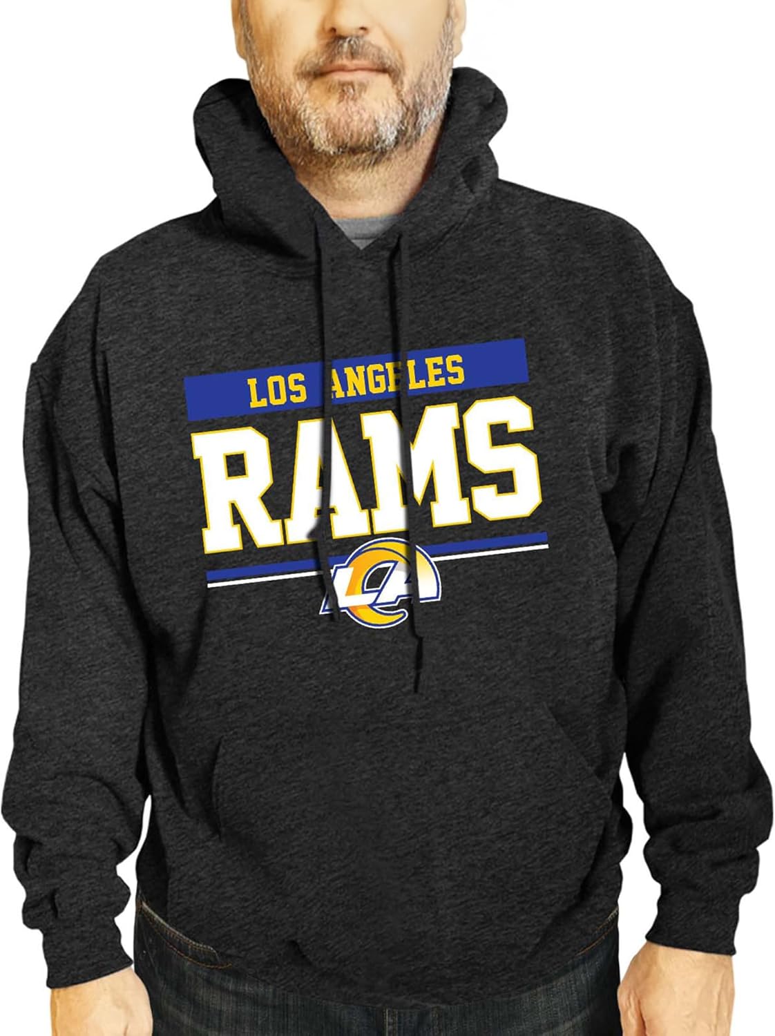Los Angeles Rams Charcoal Hooded Sweatshirt for Gameday Wear