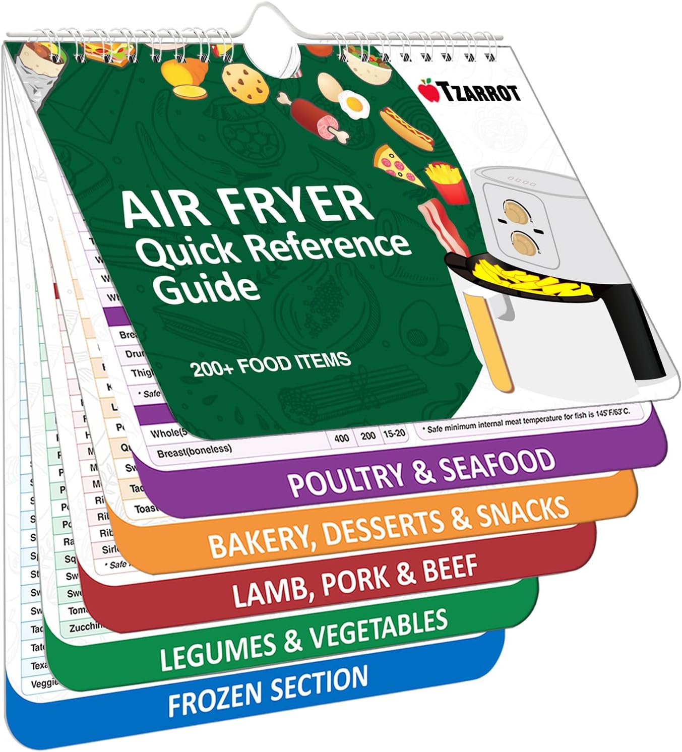 200+ Food Air Fryer Cheat Sheet Set by TZARROT