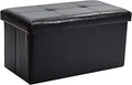 Simplify Folding Storage Ottoman Tufted Faux Leather Bench - Versatile