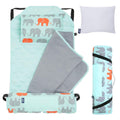 Wildkin Modern Kids Nap Mat with Pillow and Elastic Straps - Elephants