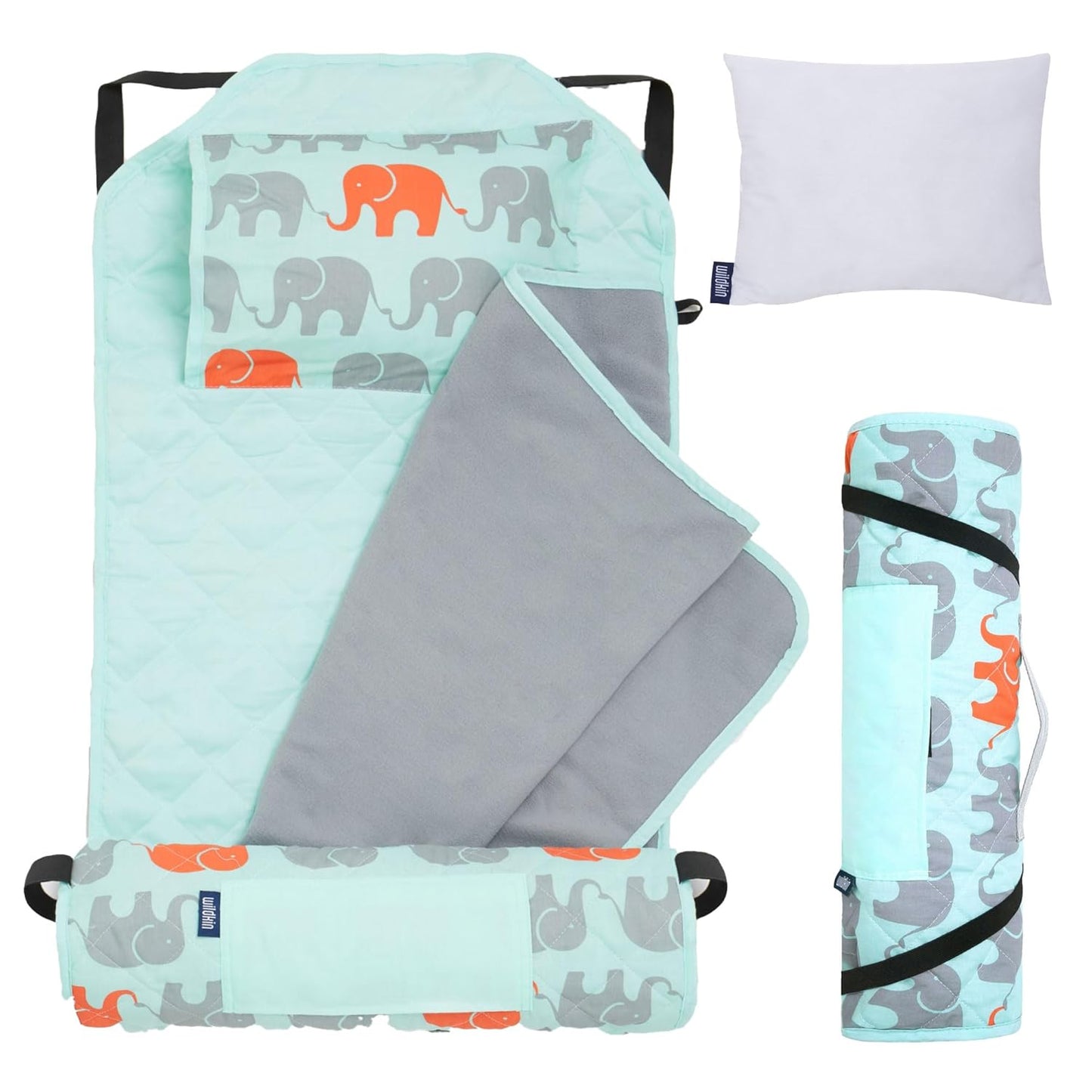 Wildkin Modern Kids Nap Mat with Pillow for School & Travel