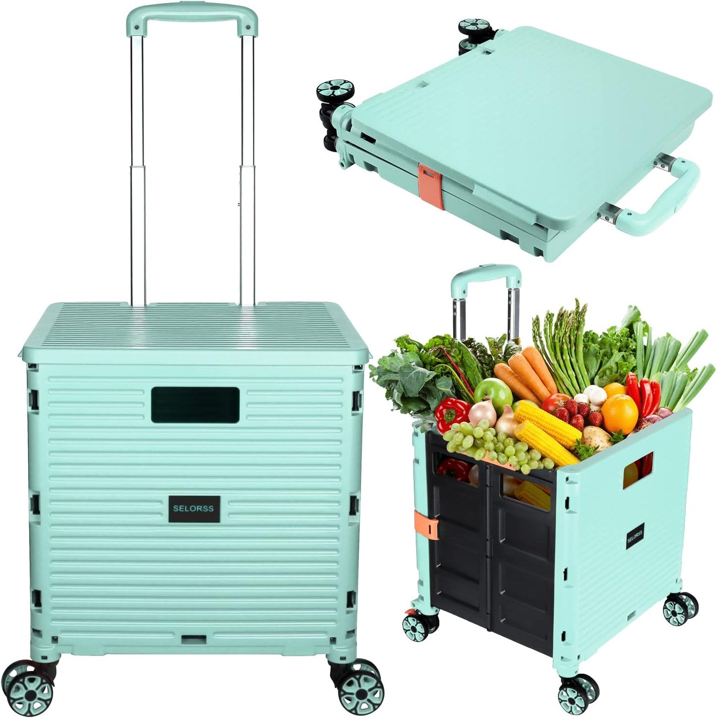 SELORSS Foldable Utility Cart for Shopping and Storage Needs