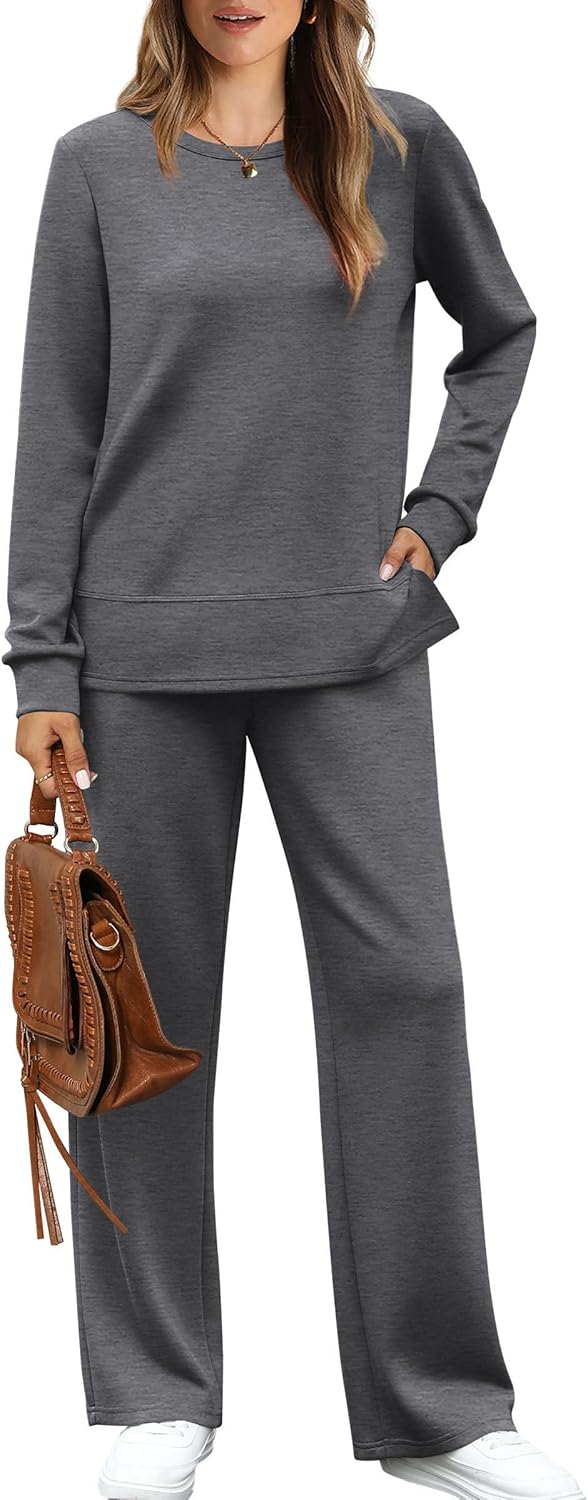 WIHOLL Women's 2 Piece Lounge Sets for Cozy Casual Travel