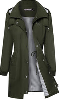 Bloggerlove Rain Jacket Women Lightweight Waterproof Windbreaker 2)