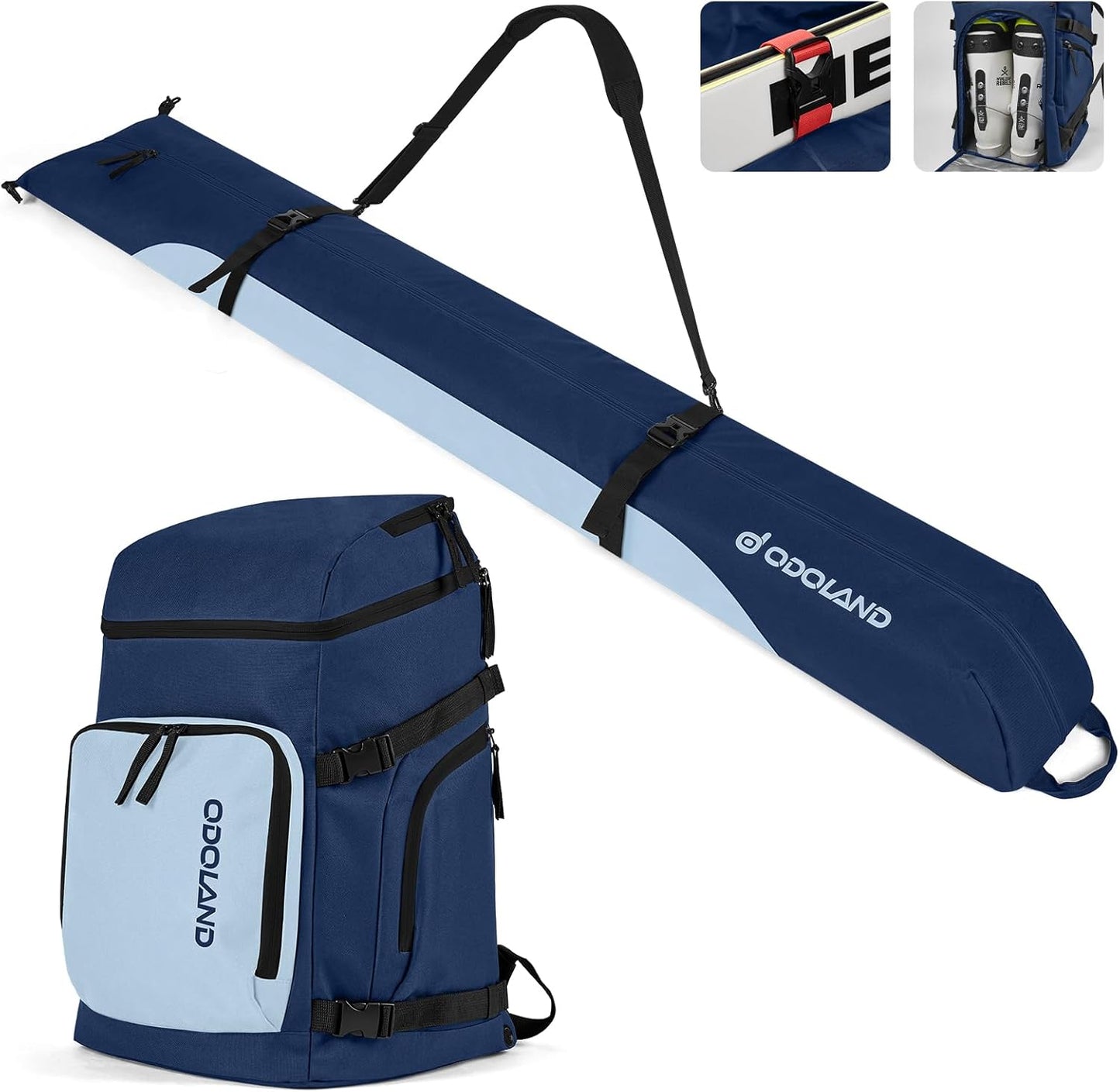 Odoland 50L Ski Bag & Boot Backpack Combo: Travel Ready