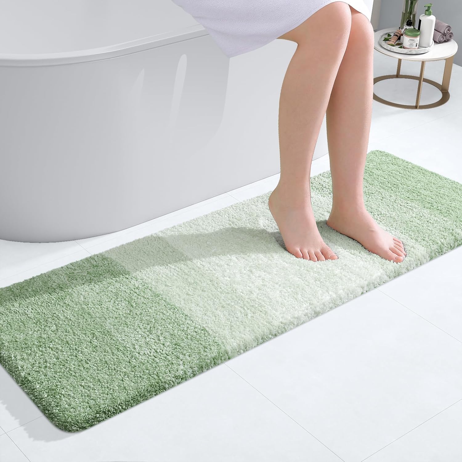 OLANLY Bathroom Runner Rugs - Extra Soft Microfiber Mats
