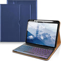 Navy Blue iPad 11th/10th Gen Case with Backlit Keyboard - Detachable
