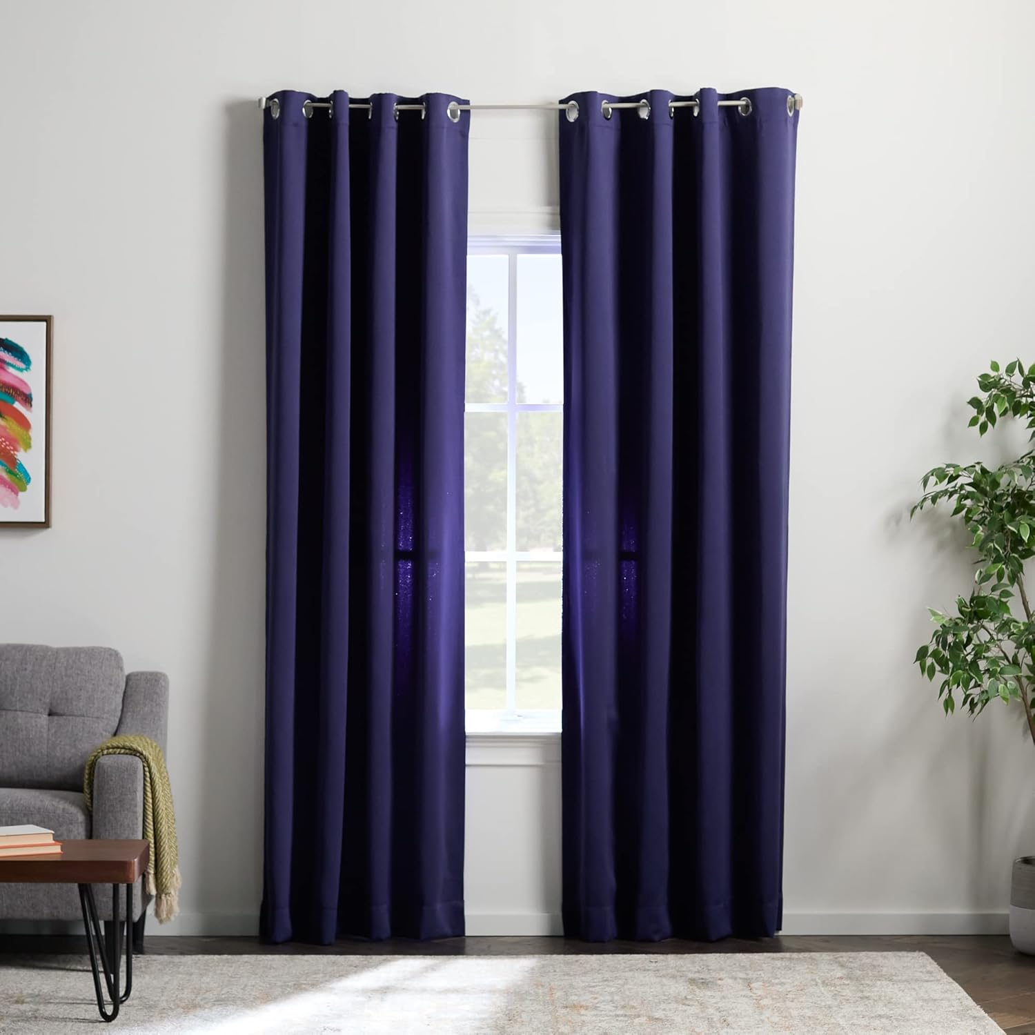 Thermal Navy Blackout Curtains - 95 Inch Length
