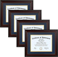 8.5x11 Diploma Frame Set of 4 Classic Mahogany with Double Mat
