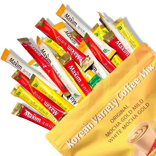 Korean Instant Coffee Variety Pack - 3 Flavors, 30 Sticks