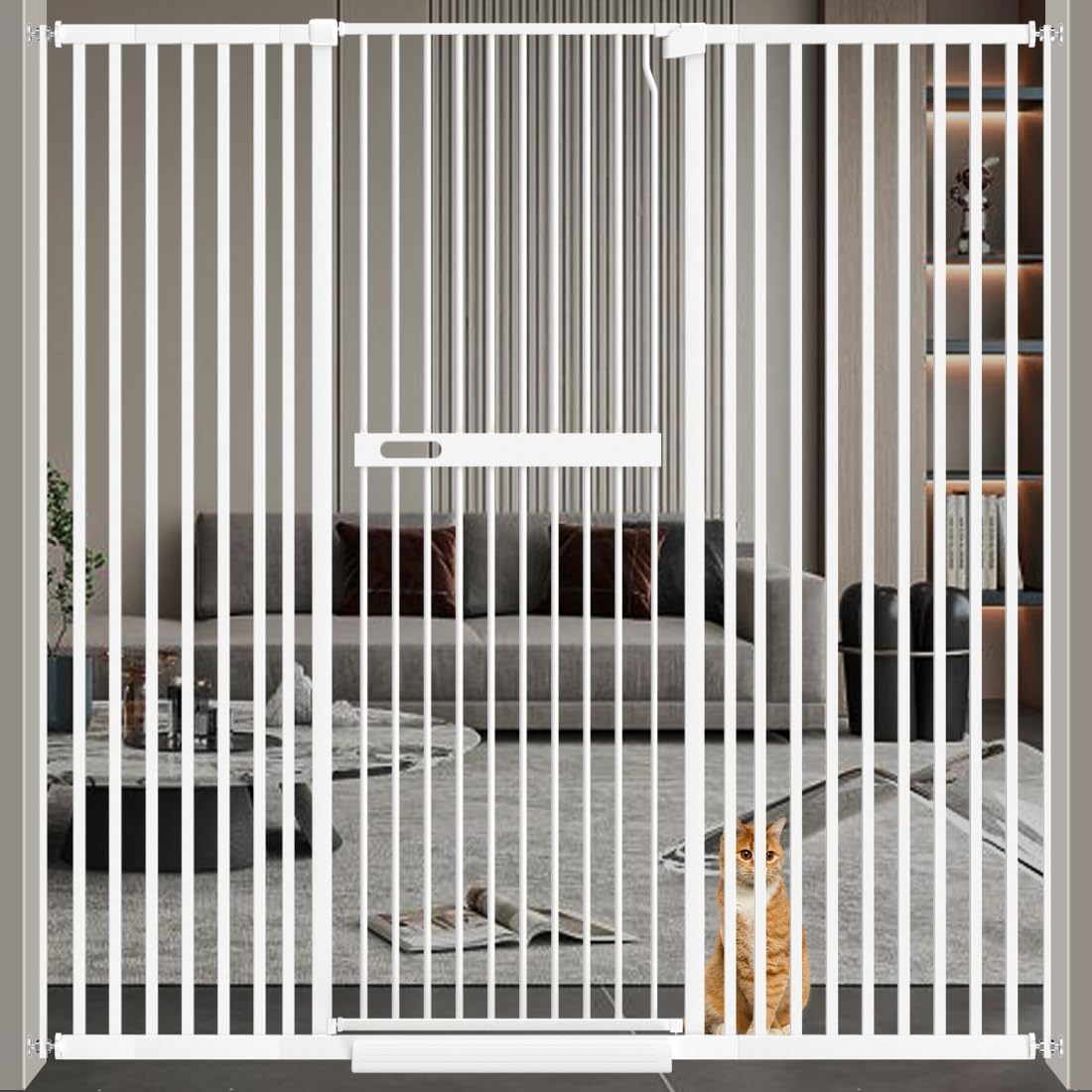 Extra Tall Cat Pet Gate for Indoor Use - 71in Wide Safety Gate