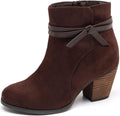 Luoika Women's Wide Width Ankle Boots - Comfortable Chunky Heel fabric