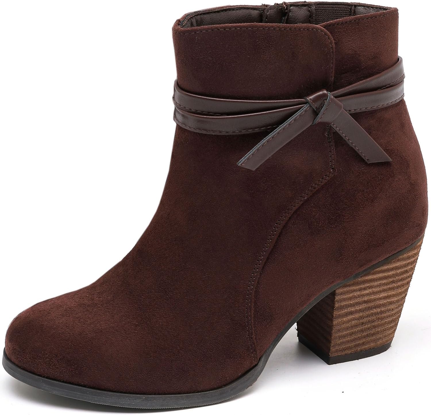 Luoika Women's Wide Width Ankle Boots with Chunky Heel Style