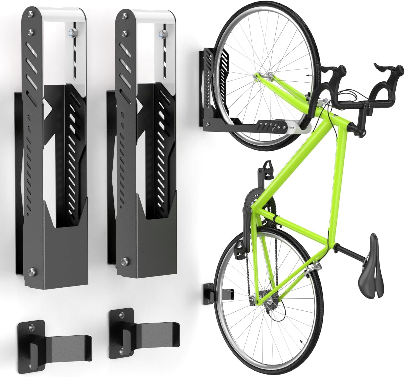 Bike Wall Mount 2 Pack Swivel Rack for Garage Storage Needs