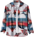 VIEWON Men's Casual Print Button Down Woolen Shacket - Warm Vintage