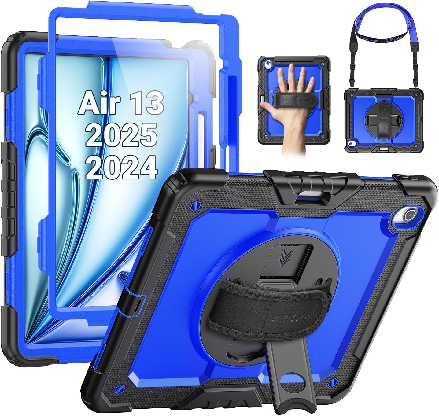SEYMAC iPad Air 13 Inch Case M3 2025/ M2 2024, Heavy Duty