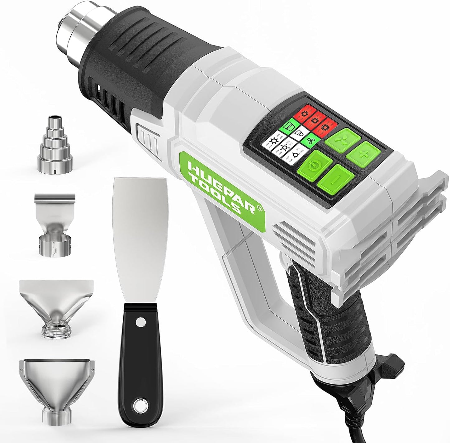 Huepar Tools Heat Gun with 12 Temperature Settings for Crafts
