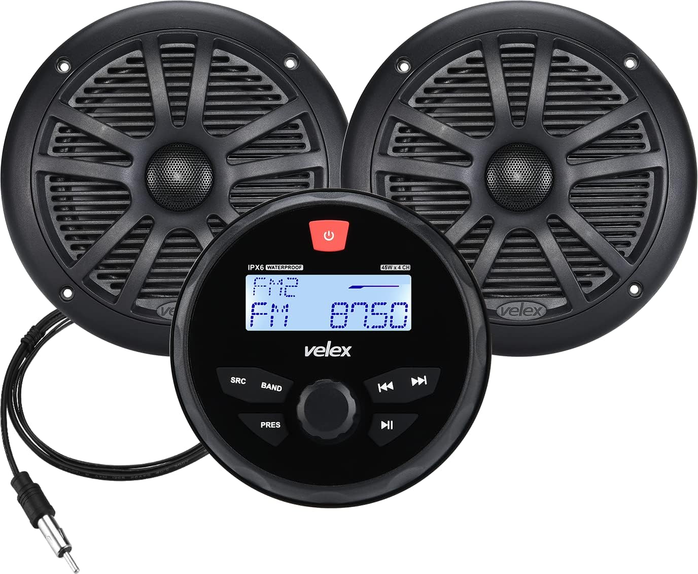 Velex Marine Stereo Speaker Package - Superior Sound Quality