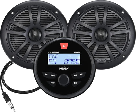 Velex Marine Stereo Speaker Package - Superior Sound Quality