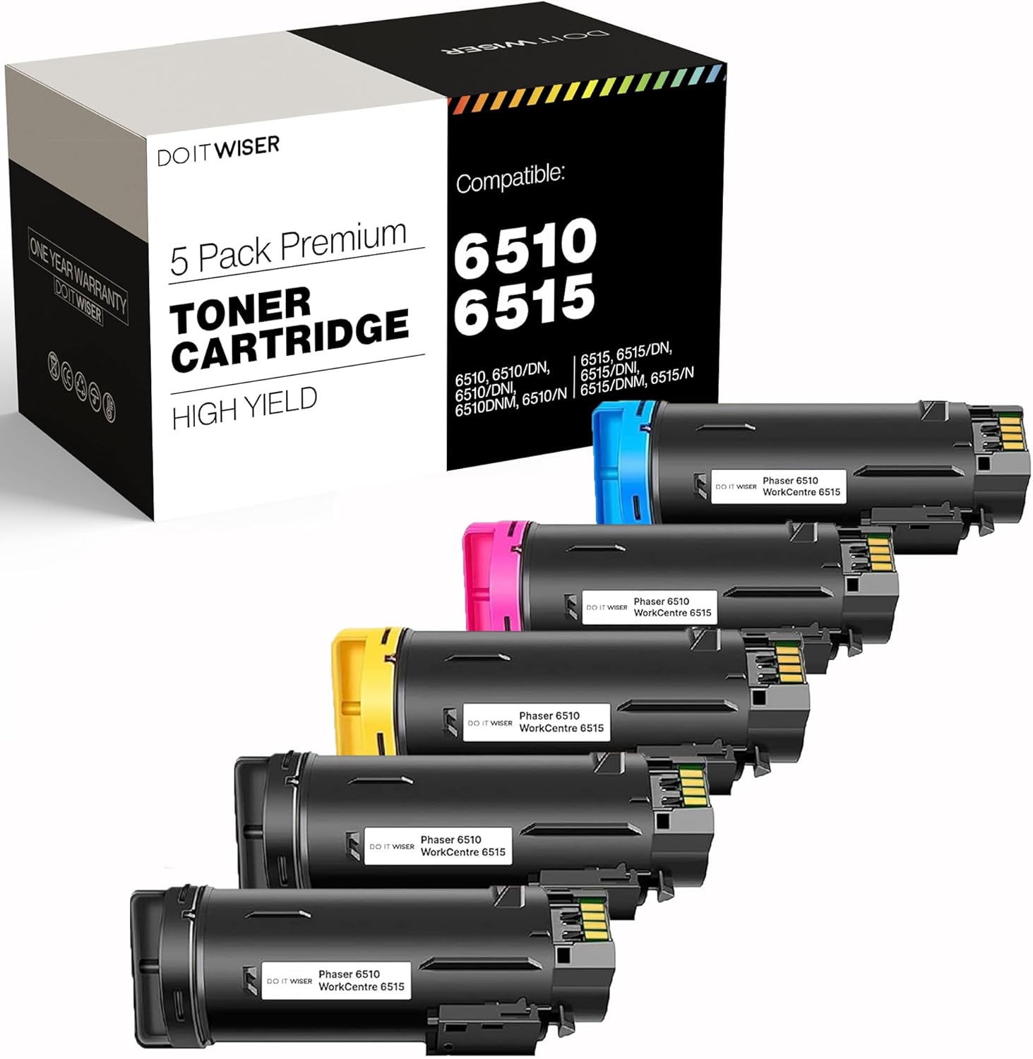 High Capacity Toner Cartridge for Xerox WorkCentre 6515 - 5 Pack
