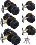 (3 Pack) All Keyed Identical Deadbolt Door Knob Combo Set - Matte
