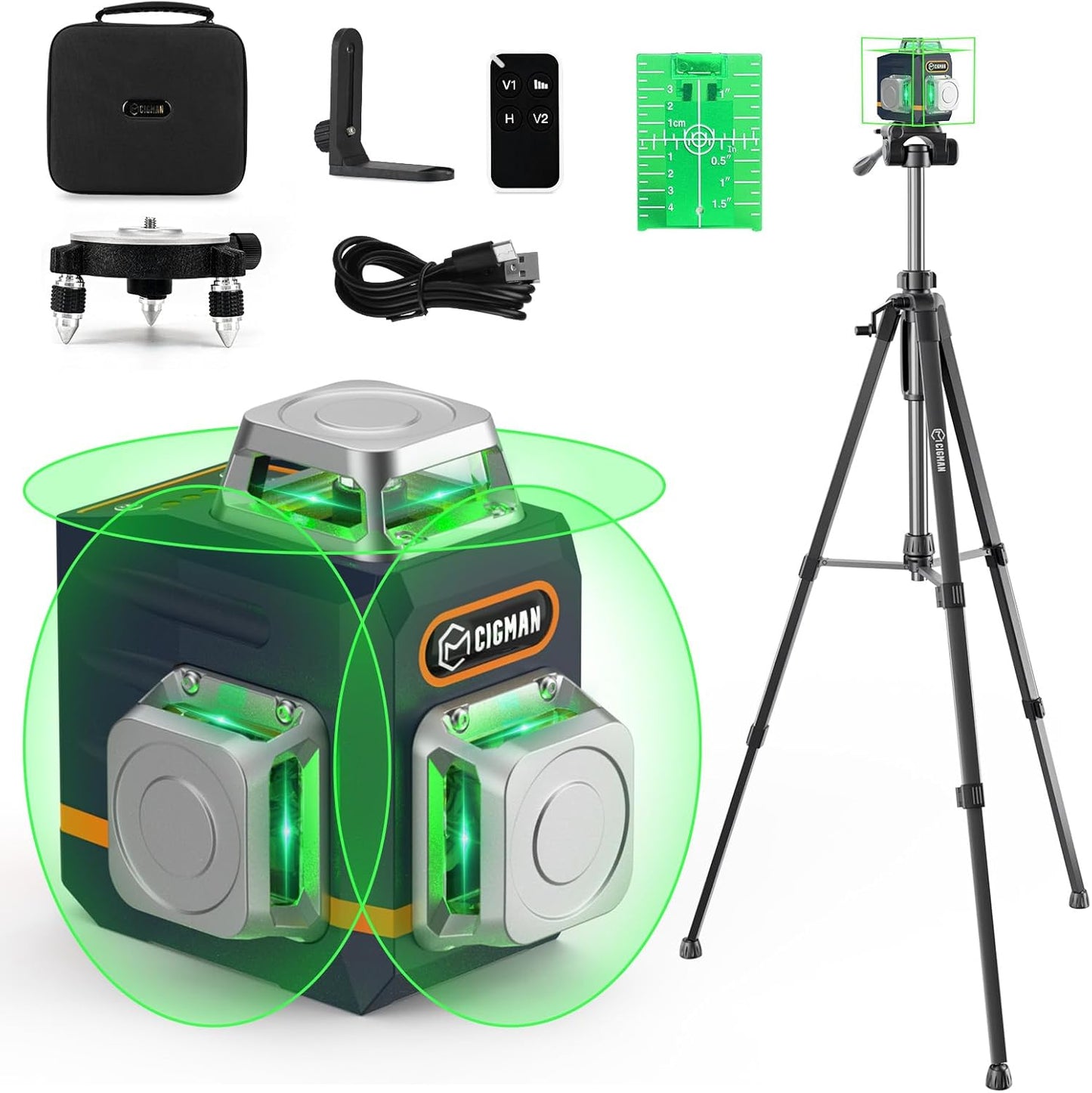 CIGMAN 3D Laser Level with Tripod for DIY Projects and More