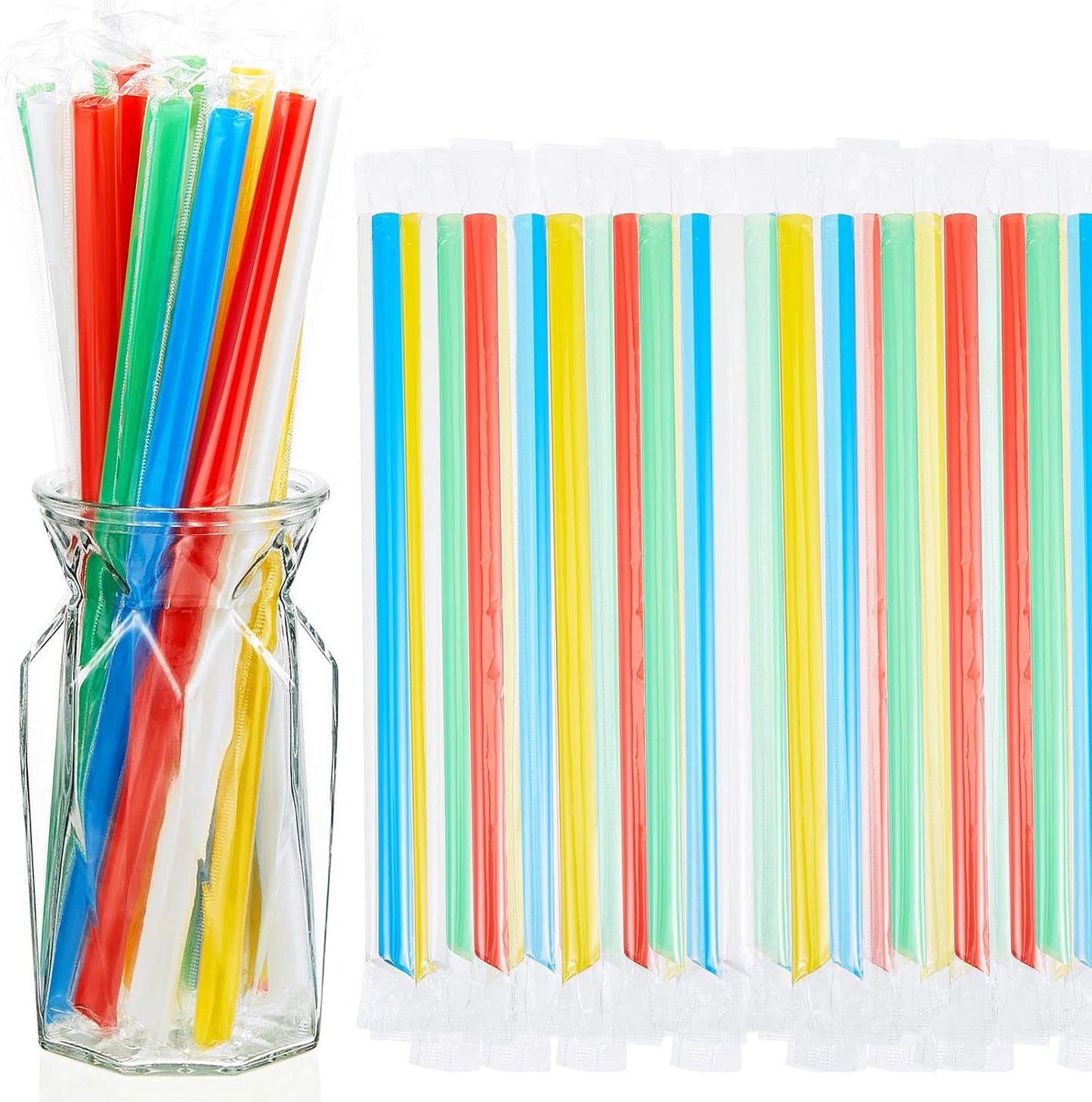 Jumbo Smoothie Straws 600 Pcs for Bubble Tea and Milkshakes